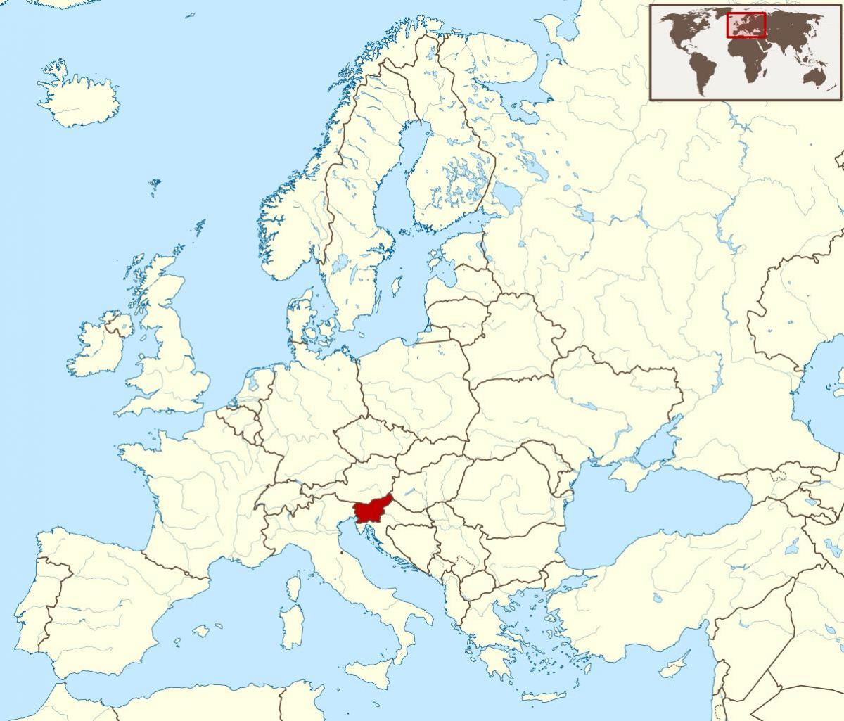 斯洛文尼亚在世界地图上的位置