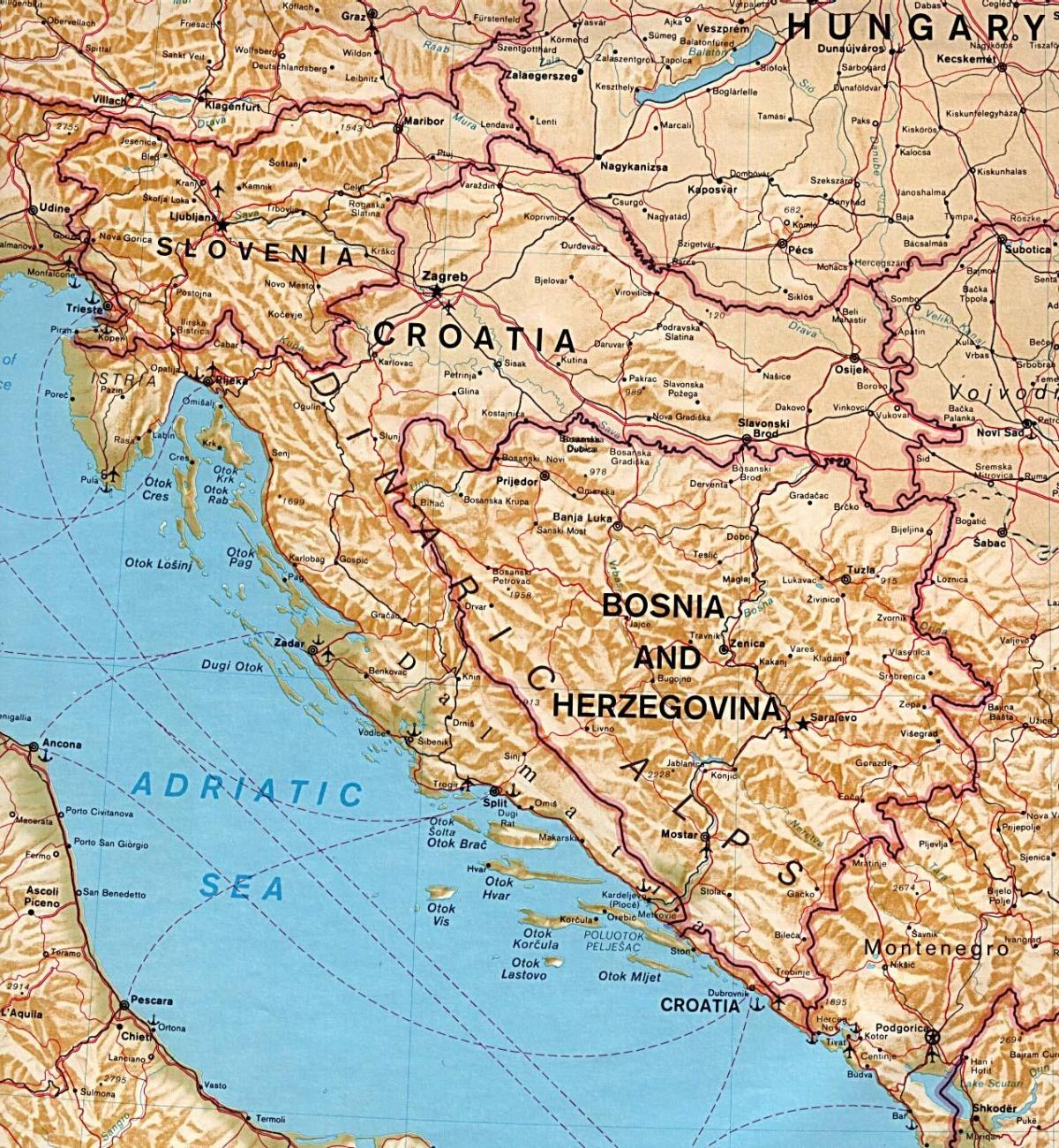 地图显示斯洛文尼亚
