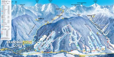 地图斯洛文尼亚的滑雪胜地